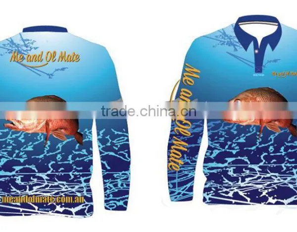 2016 New Style Design Sublimation Fishing Shirt in Italy 100%polyester Mesh Fabric photo-2