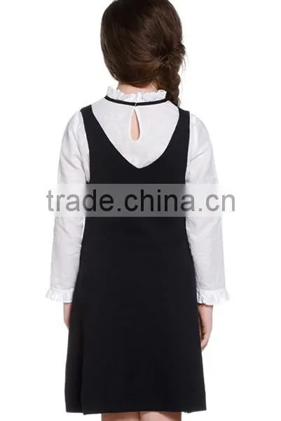 Cheap Wholesale Long Woolen Handmade Children Sweater Vest Dresses Designs for Girl photo-4