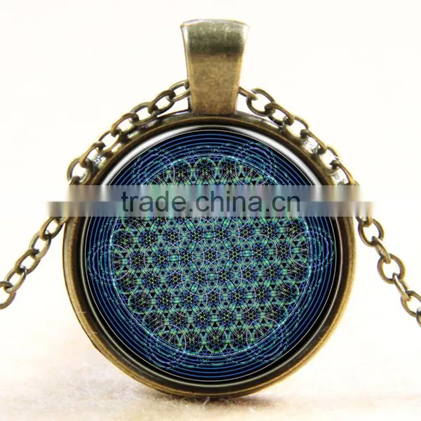 XP-TGN-LT-161 Fashion Diy Image Gemstone Family Dome Cabochon Mandala Life Tree Pendant Time Necklace With Popular Accessories photo-2