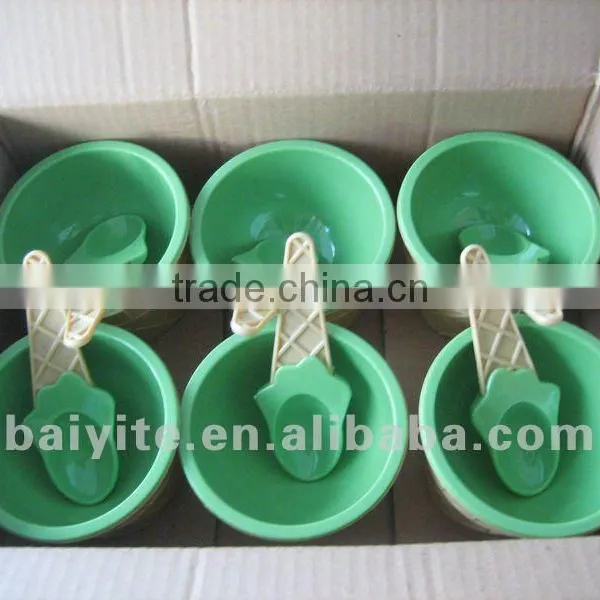 Factory Directly Sell Double Wall Plastic Ice Cream Cup Set photo-5