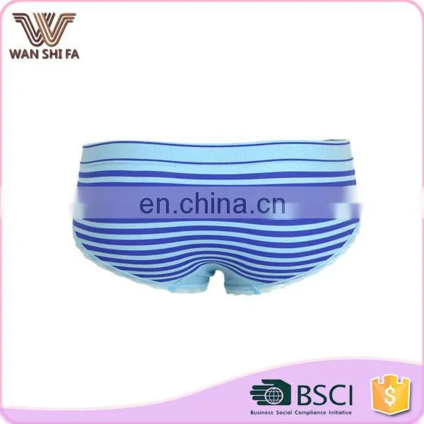Blue Stripe Pattern Anti-bacterial Soft New Design Plus Size Women Panty photo-3