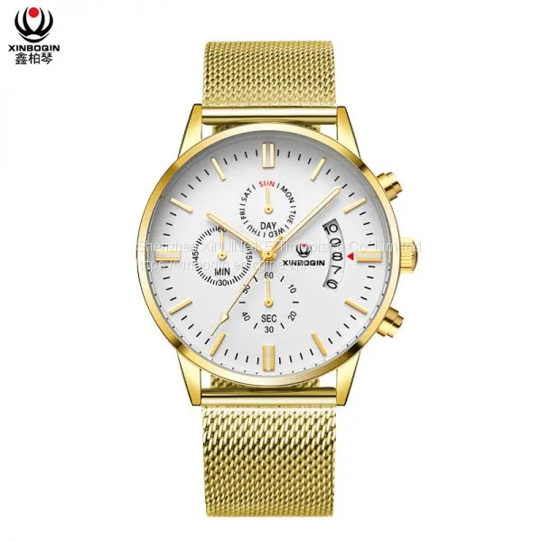 XINBOQIN Dropshipping Custom Luxury Fashion Popular Casual Tide Waterproof Stainless Steel Men's Watch photo-4