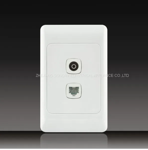 Push Button Wall Switch Socket Digit Telephone Socket With Data Socket photo-3