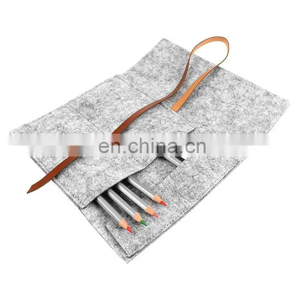2018 New Style Roll up Felt Pencil Pouch With Customized Logo photo-7