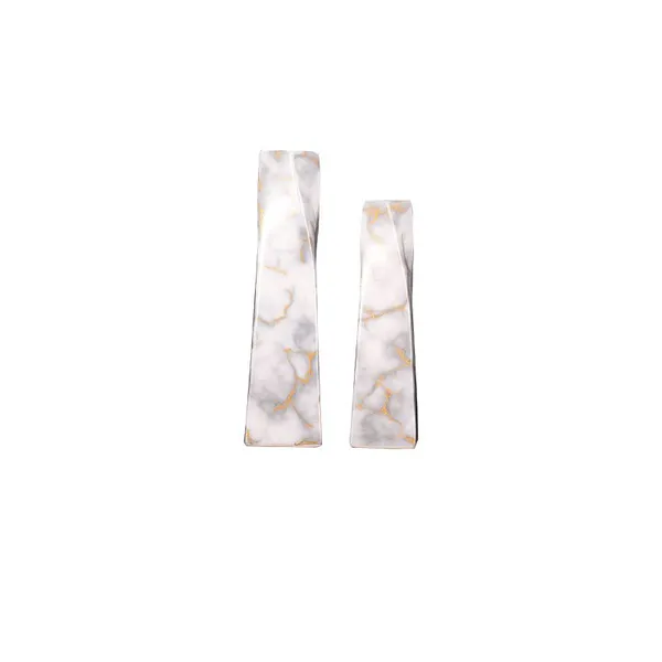 Grey Gold Marbling Chinese Modern Simple Large Ceramic Flower Vase For Living Room Decor photo-5