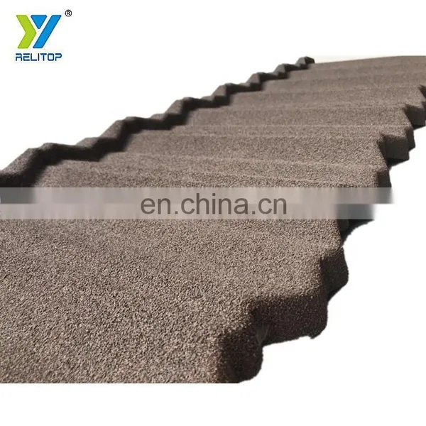 Brown Colour Nosen Type Stone Coated Steel Roof Tile 0.35mm To 0.5mm Metal Roofing Sheet photo-2