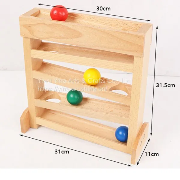 Montessori Ball Tracker Toy Wooden Ball Run Race Roller Block Montessori Kids Wooden Educational Children Toy photo-2