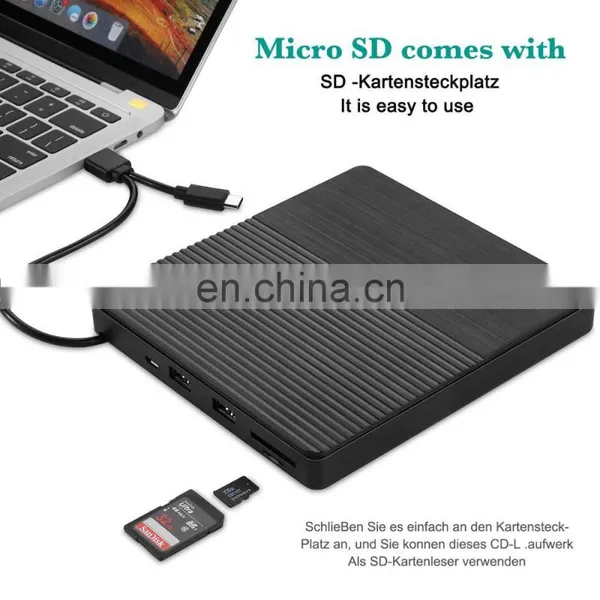 External CD Drive USB 3.0 Portable CD/DVD +/-RW Drive Slim DVD/CD ROM Rewriter Burner Compatible With Laptop Desktop PC TYPE C photo-3