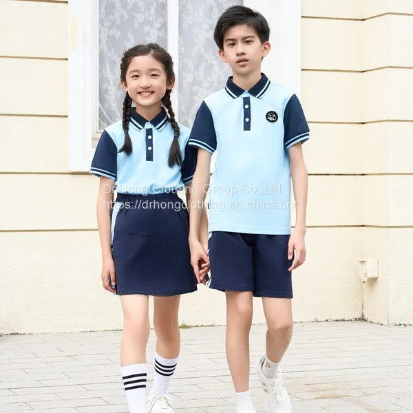 2023 New School Uniforms Children Summer Polo Shirt