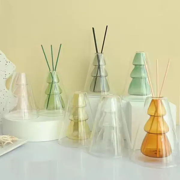 Custom Transparent Crystal Glass Christmas Gift Aroma Room Fresher Reed Diffuser