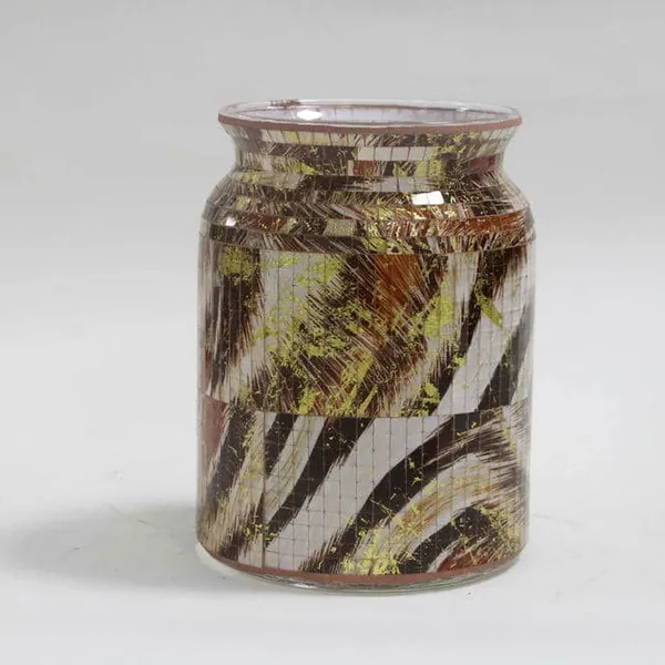 Glass Pot Glass Jar Flower Jar Glass Vase Colorful Unique Vase Home Decoration Flower Vase Christmas Vase Gift Set Flower Pot Mosaic Glass Vase photo-4