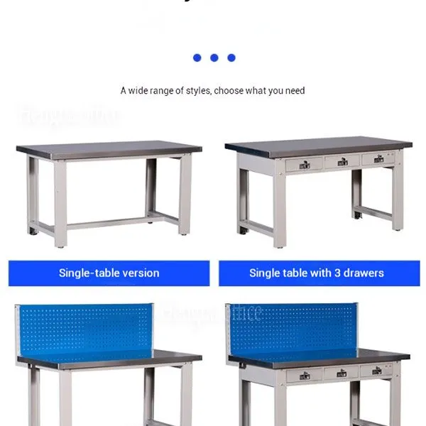Ergonomic Industrial Steel Workbench With Adjustable Legs, Deep Drawers, and Anti-Static Top for High-end Home Workshops. photo-3