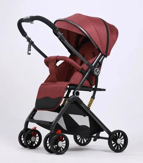 2025 Linen Easy Carry Foldable Baby Stroller Push Two Way Baby Pram Stainless Steel Frame 0-3 Years Old photo-2