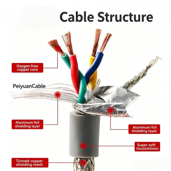 Copper Core PVC Insulated Twisted Pair Shielded High Flexible Drag Chain Cable