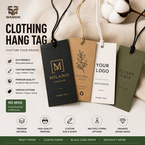 Custom Clothing Hang Tag Paper Garment Tags With Logo Printing