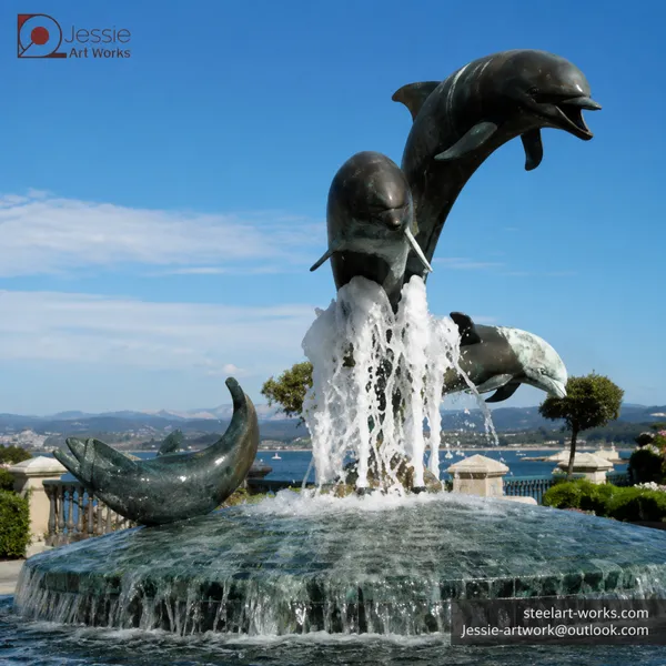 Dolphin Statue for Hotel Garden and Resort Landscape photo-4