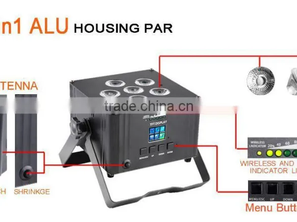 Hot Sale Battery Powered 4in1 RGBW Aluminum Housing LED PAR Stage Light photo-3