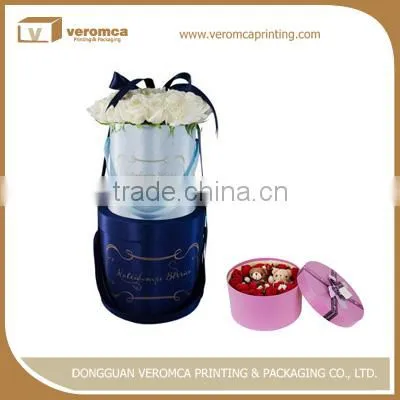 OEM Manufacture Round Cardboard Boxes With Lid Flower Gift Box Luxury