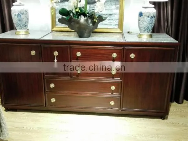 Vintage Style Modern Marble Top Living Room Furniture Solid Wood Cabinet Corner