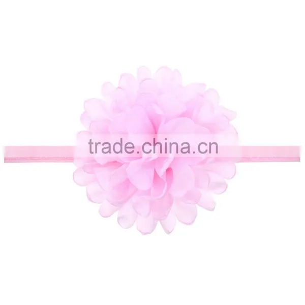 2016 New Style Girl Big Flower Headband Girls Chiffon Flower Hair Band Hair Flower Kids Large Flower Headband Wh-1749 photo-3
