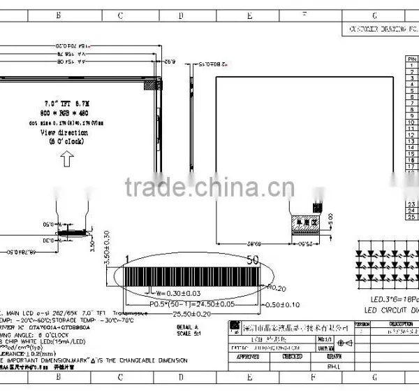 Shenzhen Jingtai 7 Inch Tft Transparent Lcd Panel Display photo-3