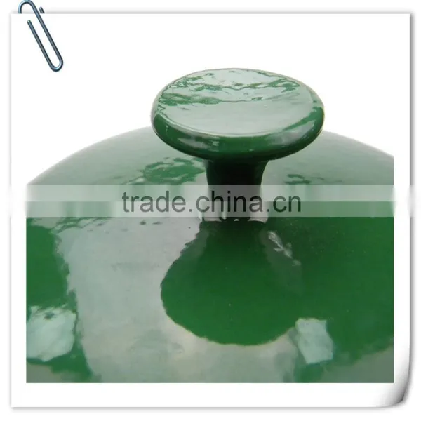 Green Enamel Cast Iron Round Casserole photo-4