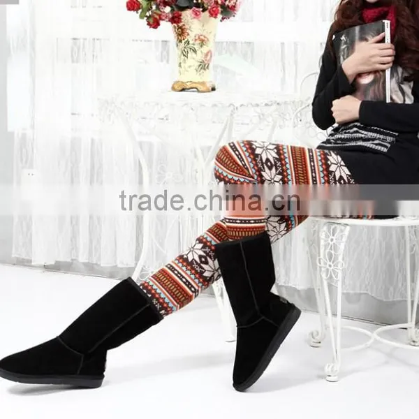 Christmas Leggings, Fleece Inside Leggings ,Chocolate Reindeer Leggings at Stock photo-4