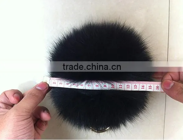 Fashion Genuine Fox Fur Ball for Keychain ,bag Toy Accessories photo-3