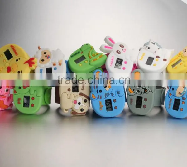 2016 Top Hot Cartoon Rabbit Silicone Snap Band Digital Watches for Children photo-3