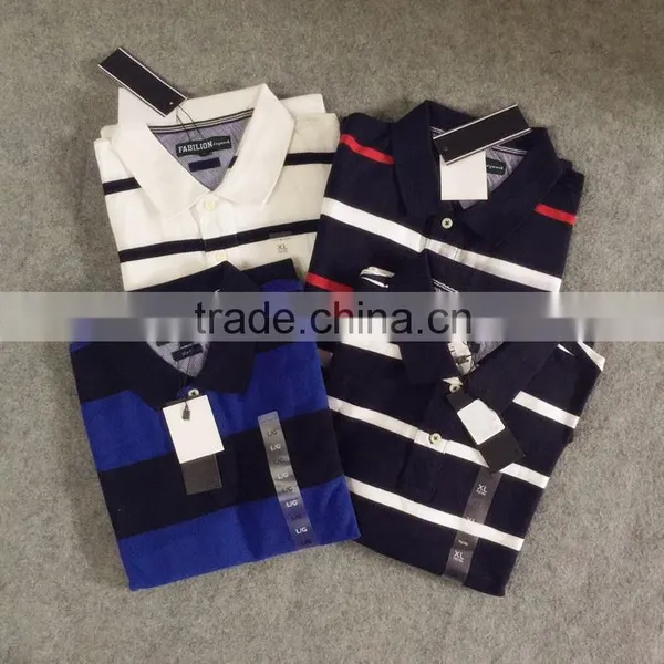 High Quality Classic Mens 100% Cotton Yarn Dyed Stripe Rugby Style for Polo Shirt Design photo-6