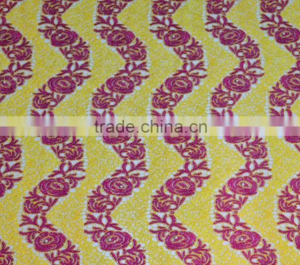 2015 New Fashion Lace Fabric for Nigerian Party With Pearls African Cord Lace Colorful Chemical Lace photo-3