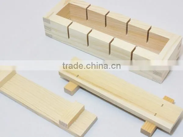 Kitchenware Sushi Tool With Press Solid Wood Sushi Maker Sushi Producer Sushi Making Mold Rectangle Wooden Sushi Mold Supplier's Choice photo-2
