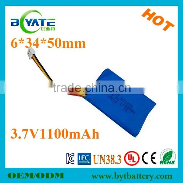 Rechargeable 603450 3.7V 1100mAh Li-polymer KC Battery Pack With PCB photo-2