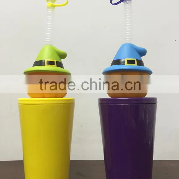 Round Ball Shape Plastic Cup With Straw photo-3