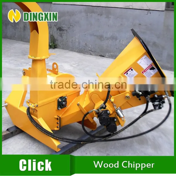 Tractor PTO driven wood log splitter chipper with hydraulic feed system
