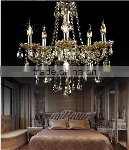 Good Quality K9 Crystal Chandelier Living Room Chandelier,Dining Room Chandelier Light With 5 Lights Cognac Color photo-3