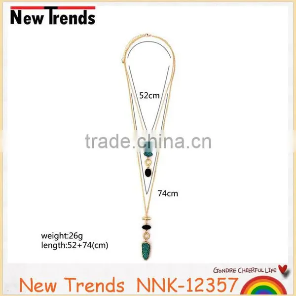Wholesale Charm Natural Stone Chain Pendant Necklace Jewelry