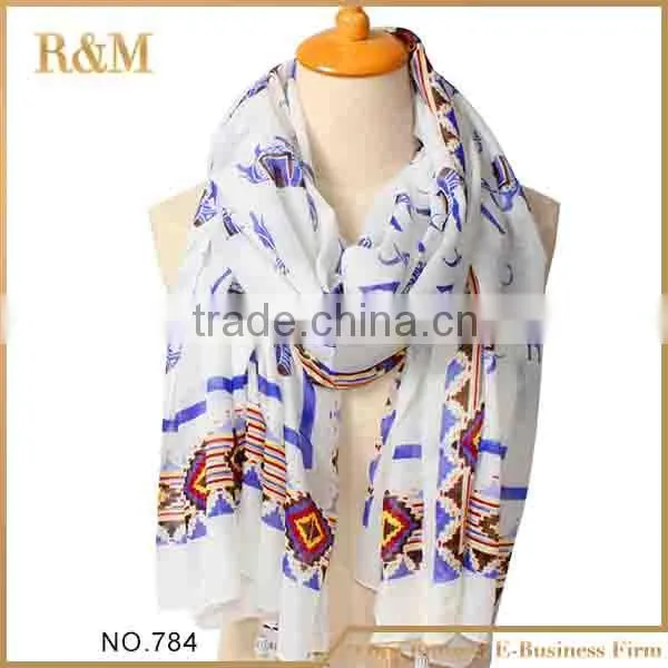 White polyester elastic polyester sport shawl for spring