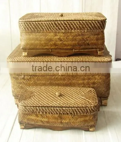 New Style Rattan Laundry Basket With Handles and Lid photo-5