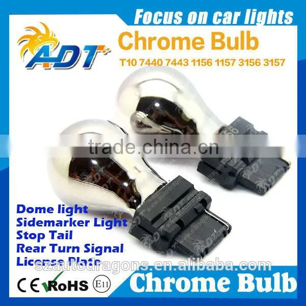 News! High Quality 3156(P27W) 3157 S25 Chrome Bulb Amber Color Chromed Silver Bulb Used Auto Parts
