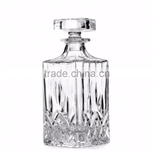 Wholesale Handmade Fancy Empty 750ml Clear Whiskey Wine Glass Bottle photo-2
