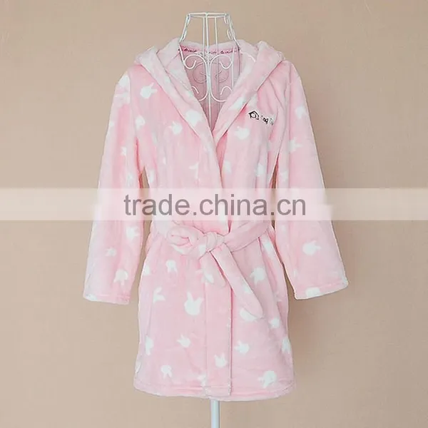 Printing Plush Fleece Bathrobe Pajama Fleece Gowns for Kids photo-3