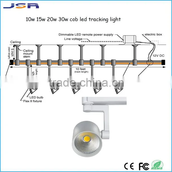 Head 10w 15w 20w 30w cob led track spot light