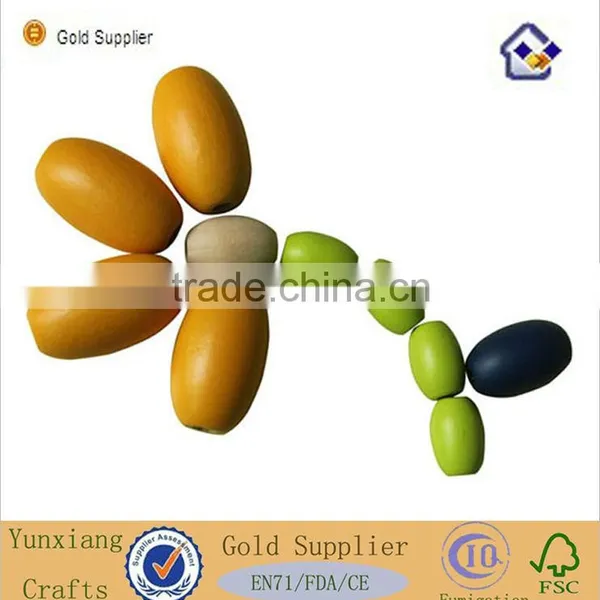 50mm 30mm Oval Wood Beads Colored Wooden Ball