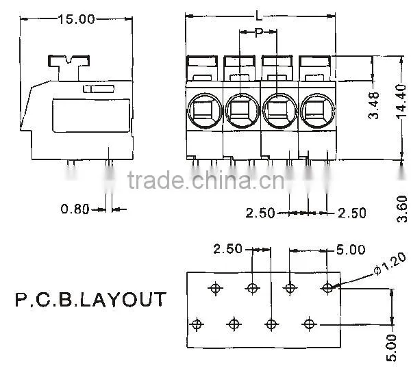 High Quality DA804-500 Custom Screw-less Terminal Blocks Electric Connectors With UL UDE CE CQC Certificate photo-5