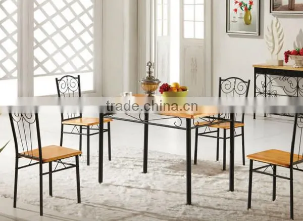 Metal Table and Chairs Dining Room Furniture Metal Dining Set 1+4 Set photo-6