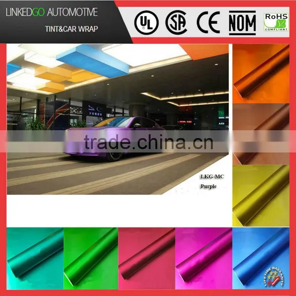 Factory Direct Sales 1.52*20m Matte Chrome Vinyl Film With Air Bubble Channel Car Wrapping