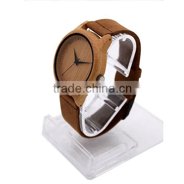 2016 Handmade Leather Watch Strap Bamboo Wooden Watch Trade Assurance photo-3