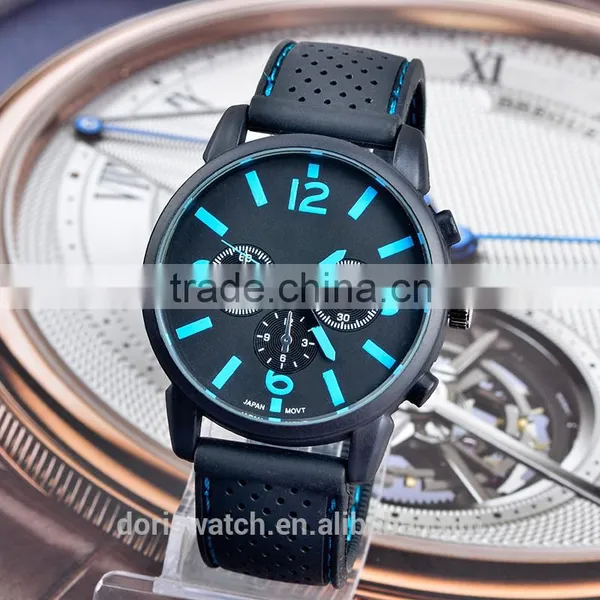 Black Dial Silicone Quartz Analog Water Resistant Shenzhen Sports Watches Men photo-3