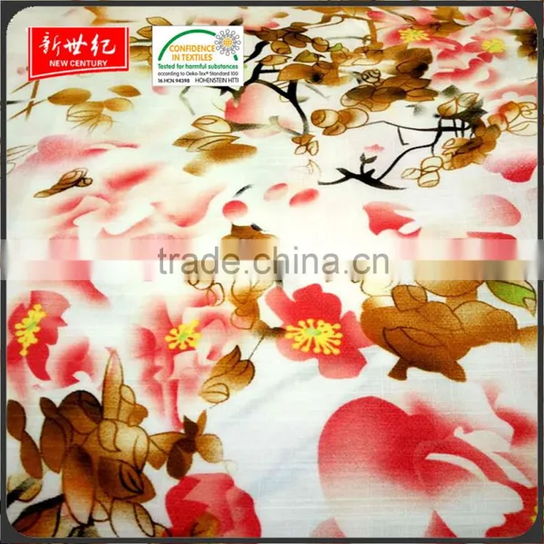 New Pattern Reactive Printed 100% Slub Rayon Fabric With Cheaper Price photo-2